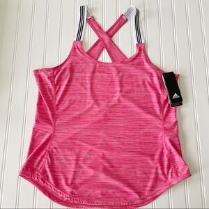 Adidas Pink Performer X-Back Strap Tank Top - Size Large